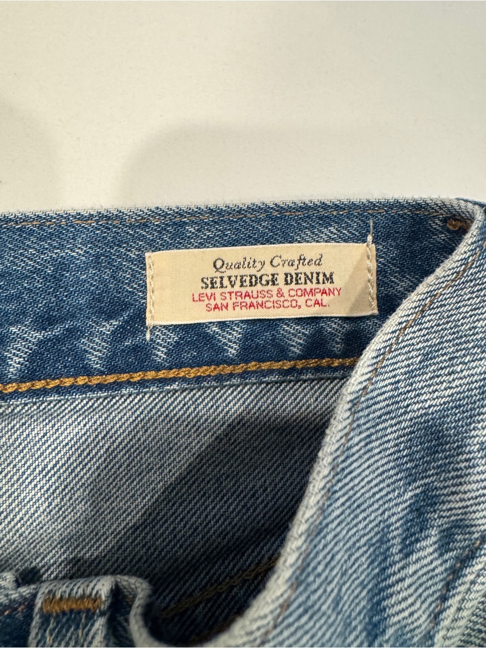Levi’s Premium 501 Original Cropped Selvedge Jeans Women 24 Medium Wash - Picture 5 of 9